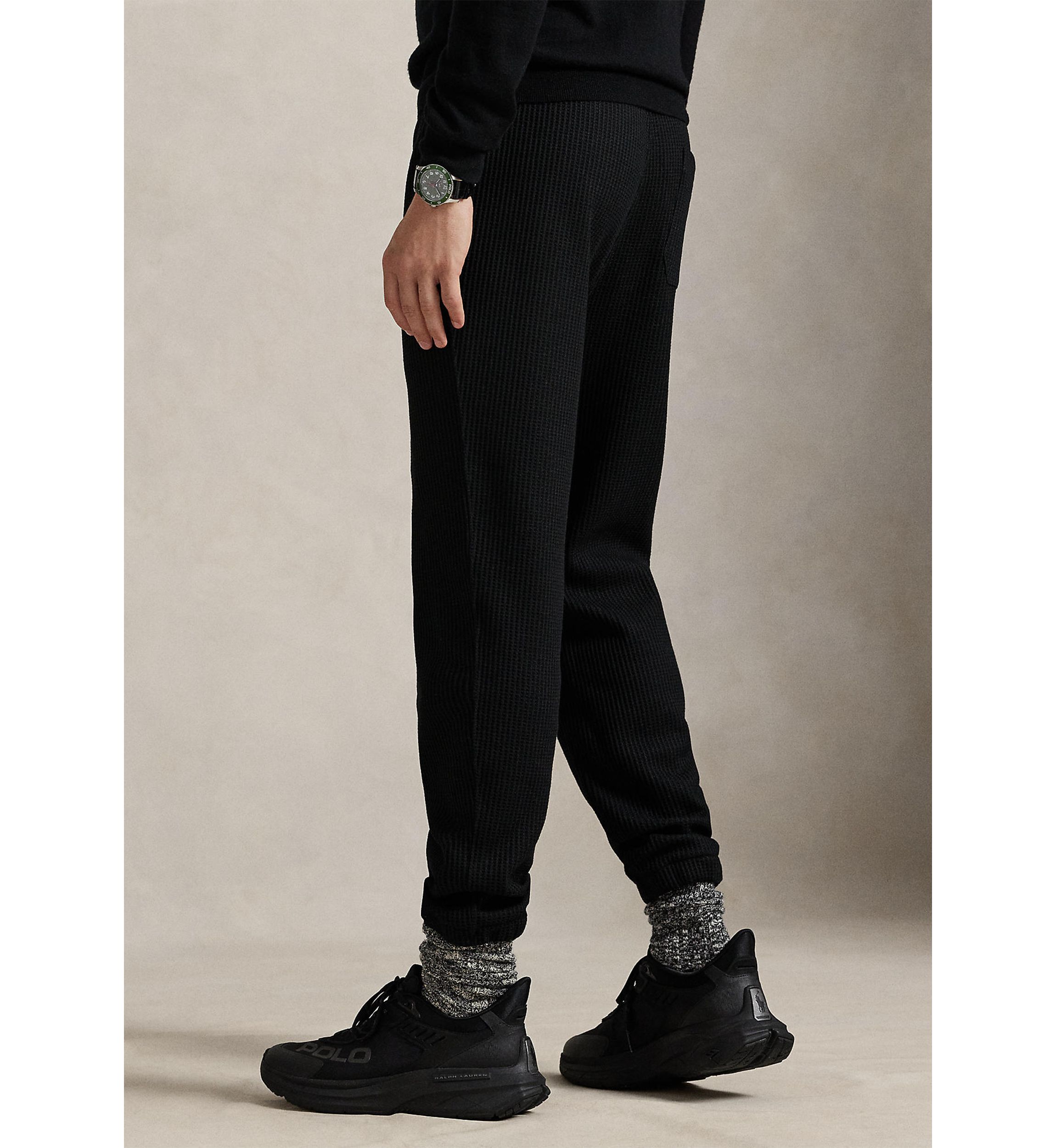Waffle-Knit Fleece Sweatpants
