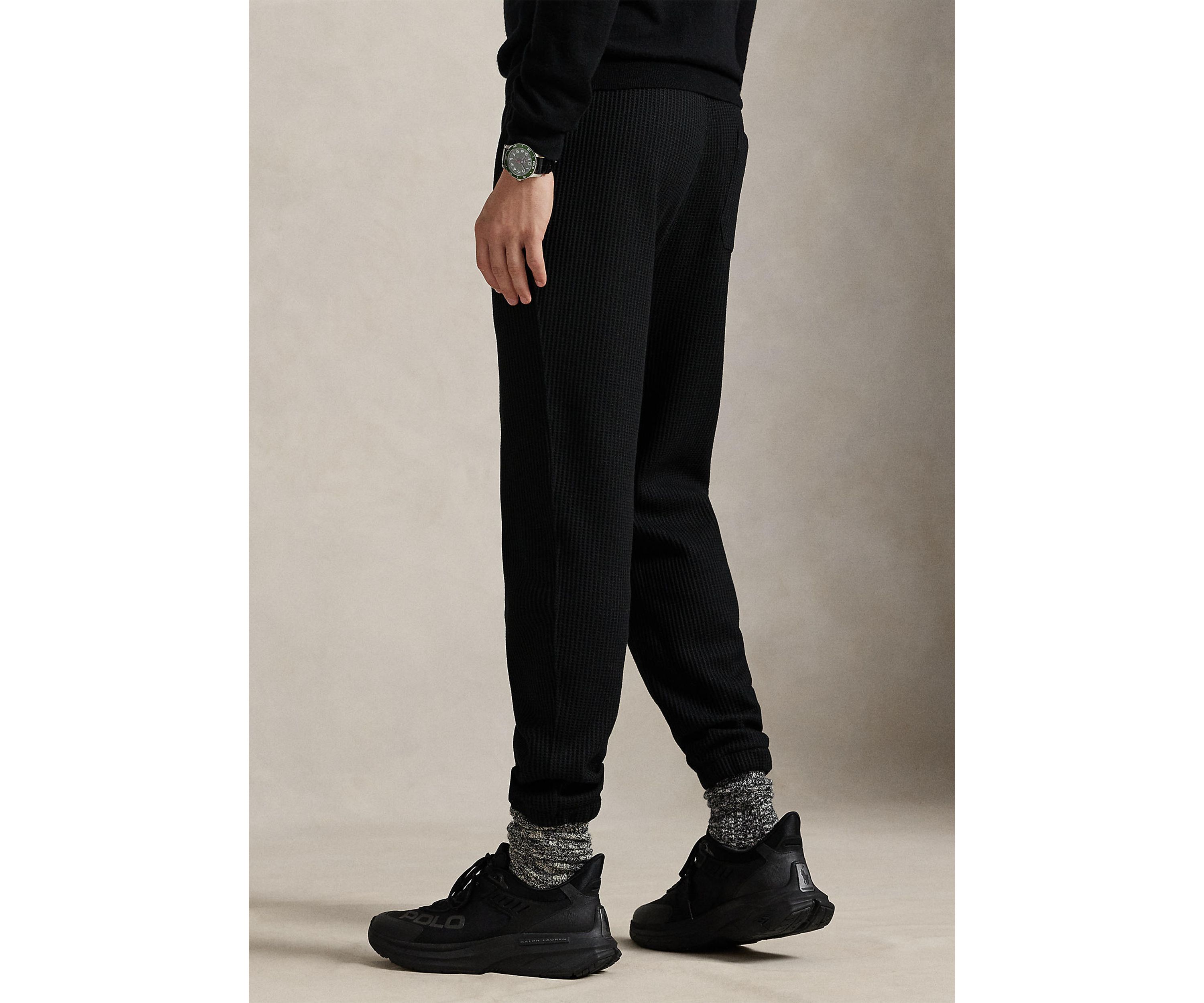 Waffle-Knit Fleece Sweatpants