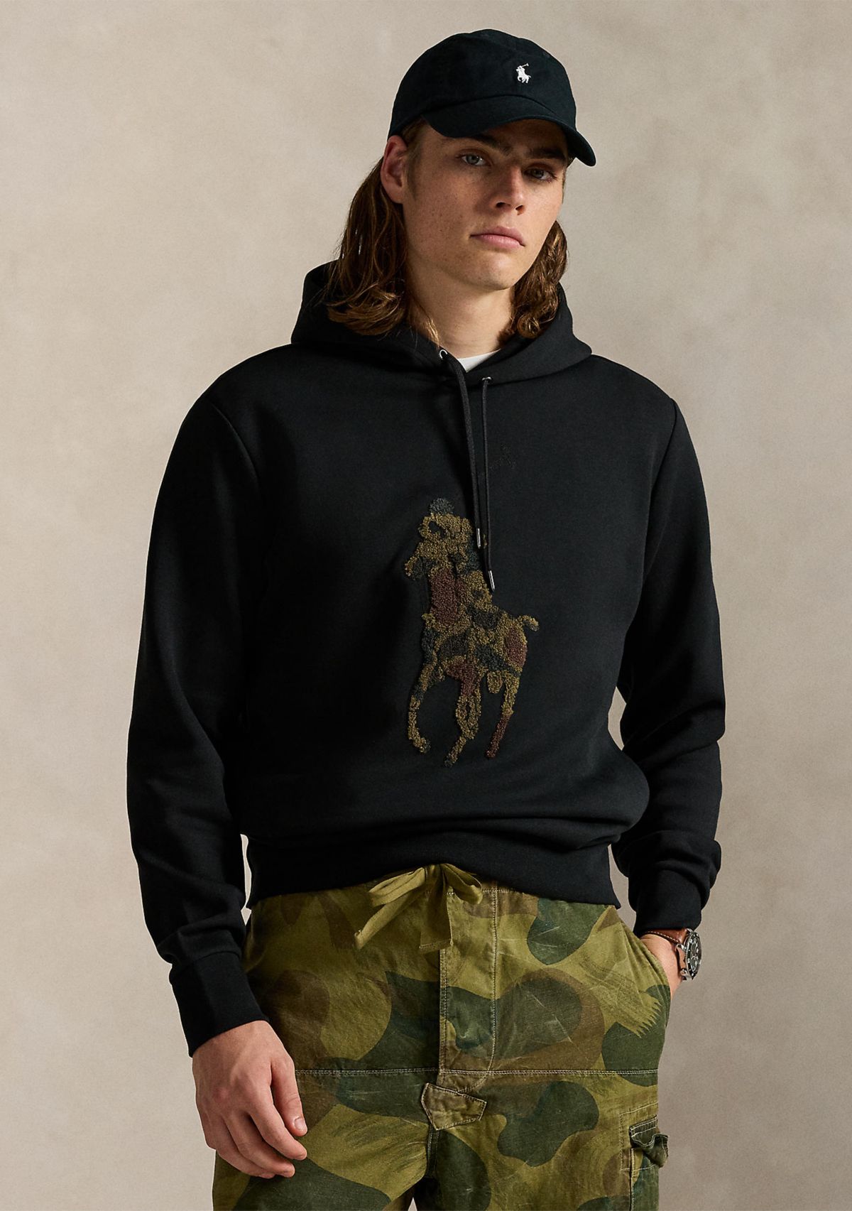 Camo Big Pony Double-Knit Hoodie