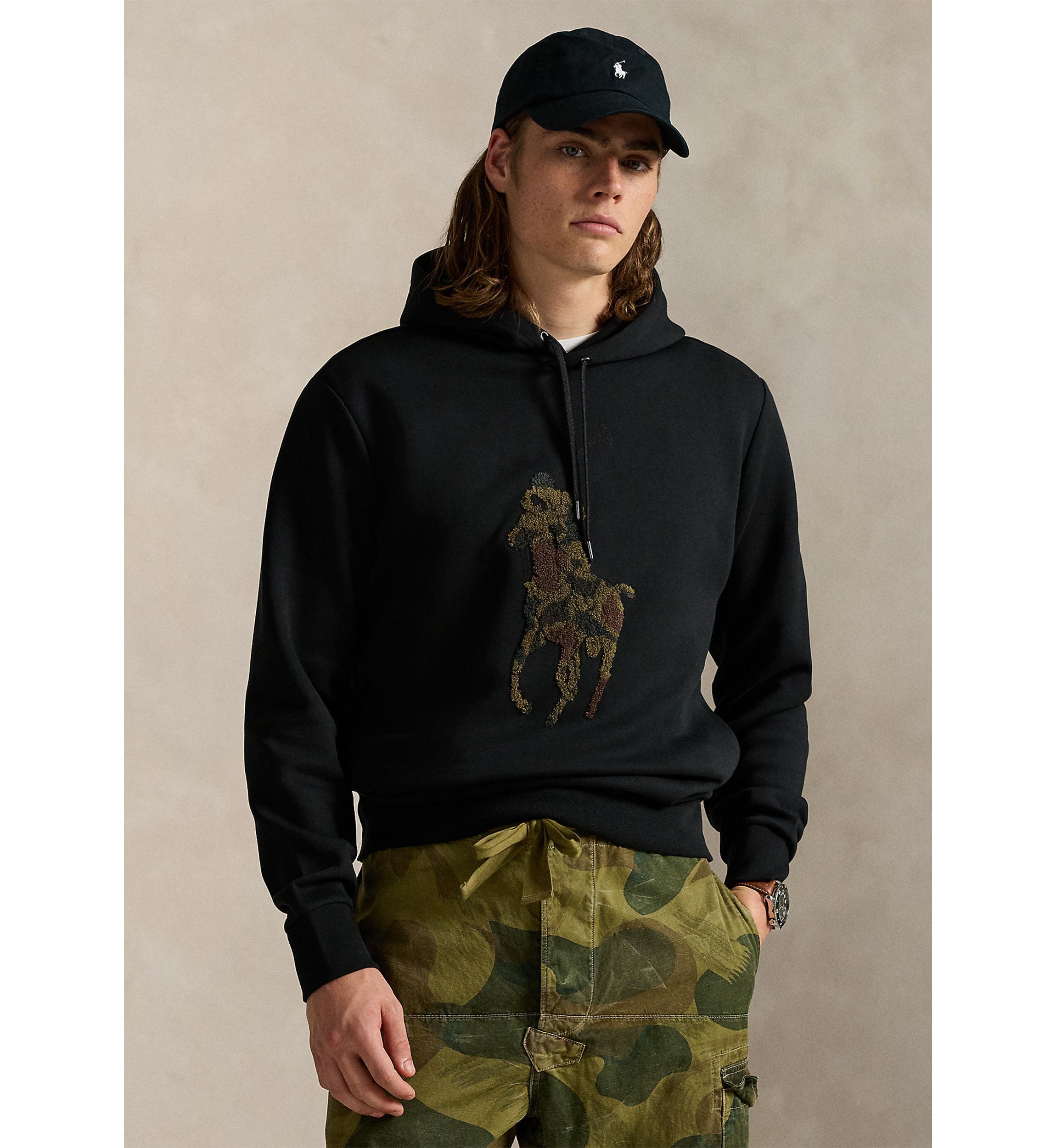 Camo Big Pony Double-Knit Hoodie