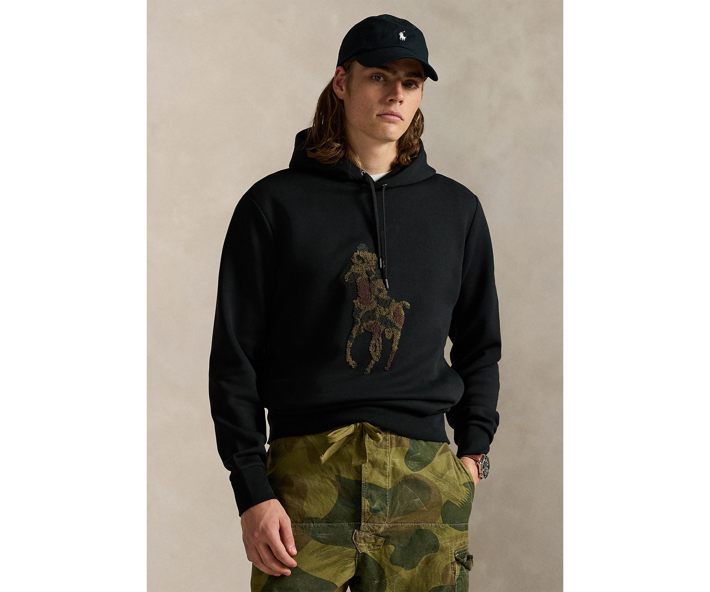 Camo Big Pony Double-Knit Hoodie