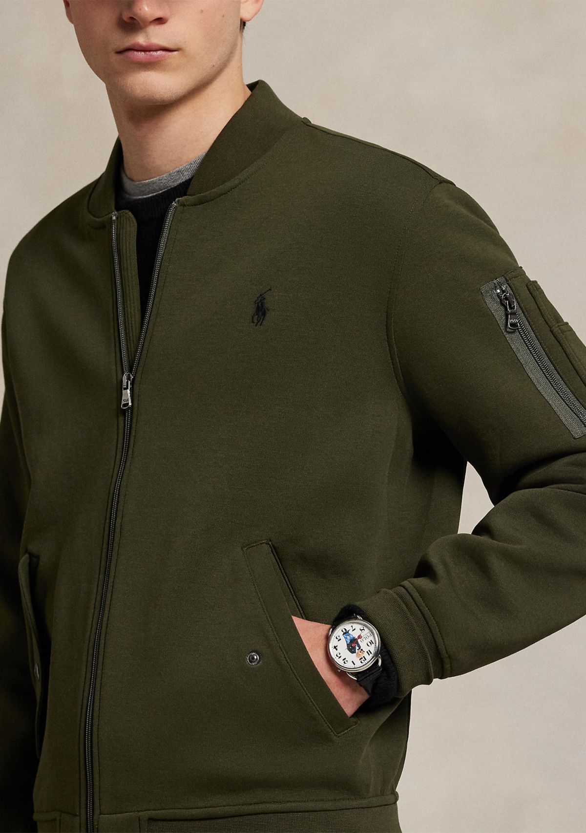 Double-Knit Bomber Jacket