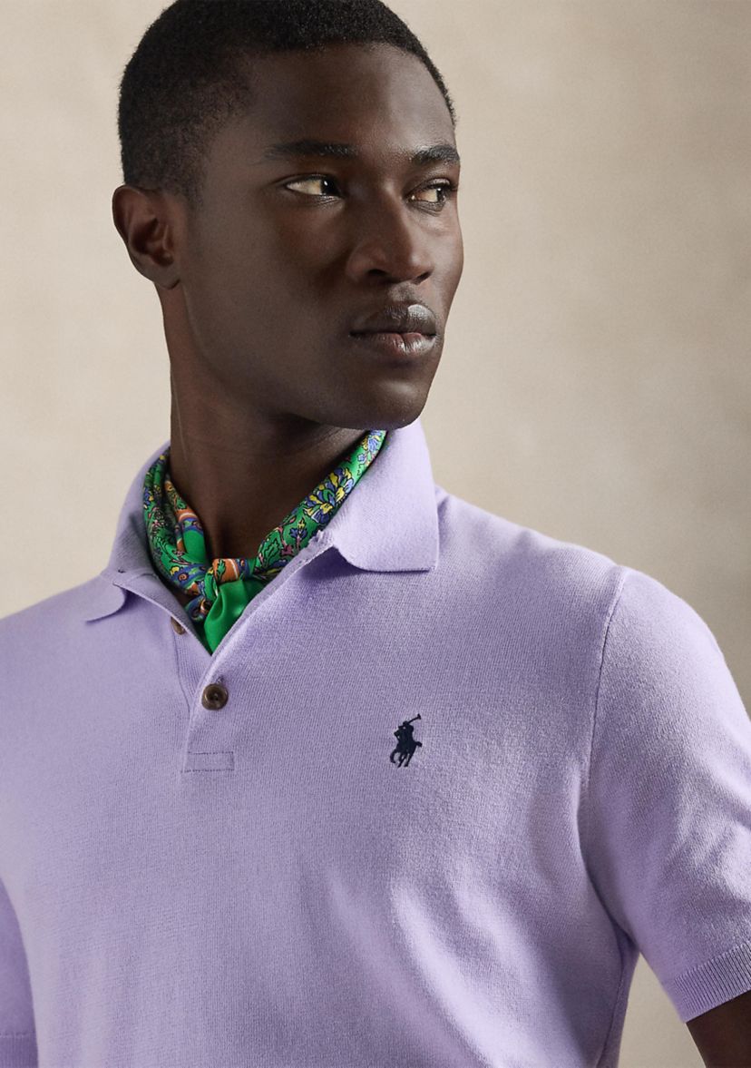 Cotton Polo-Collar Sweater