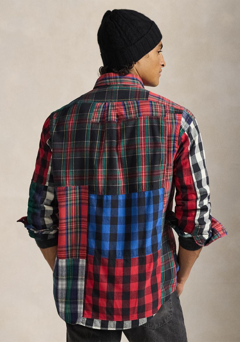 Classic Fit Patchwork Flannel Shirt