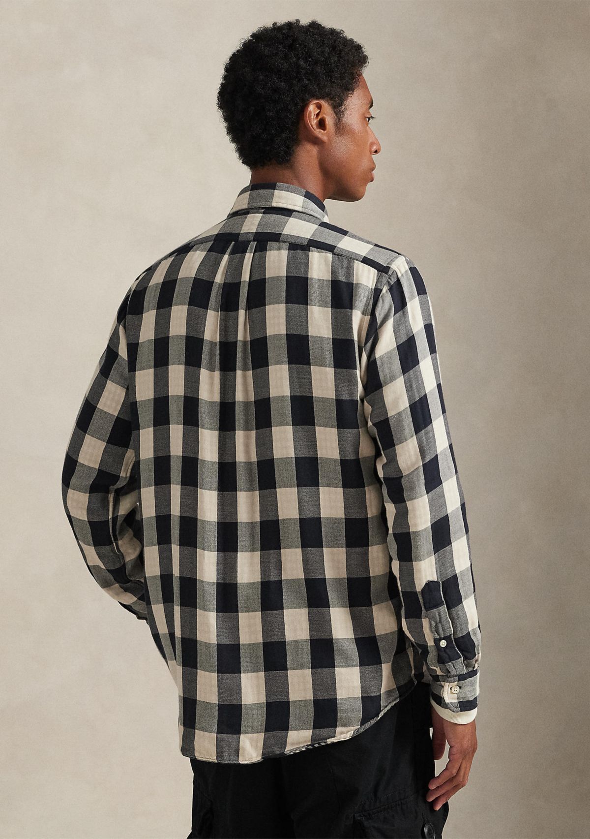 Mens Classic Fit Plaid Double-Faced Shirt