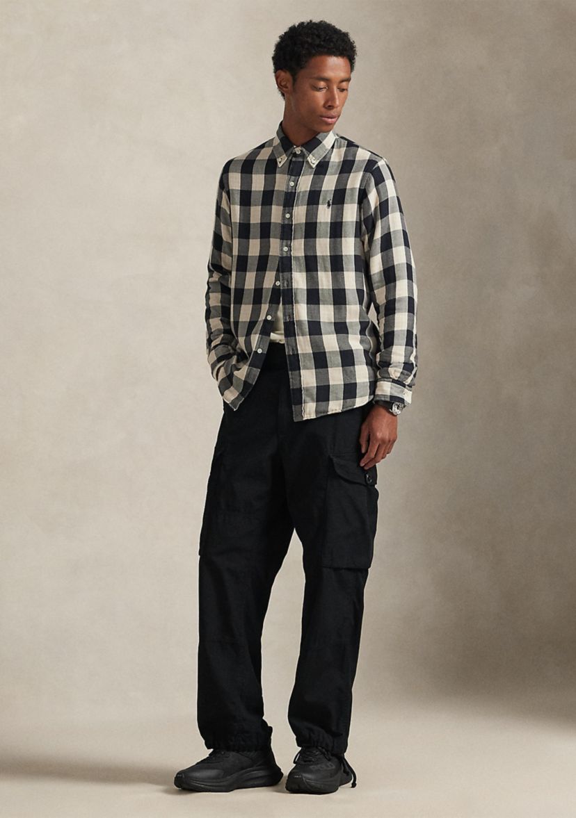 Mens Classic Fit Plaid Double-Faced Shirt