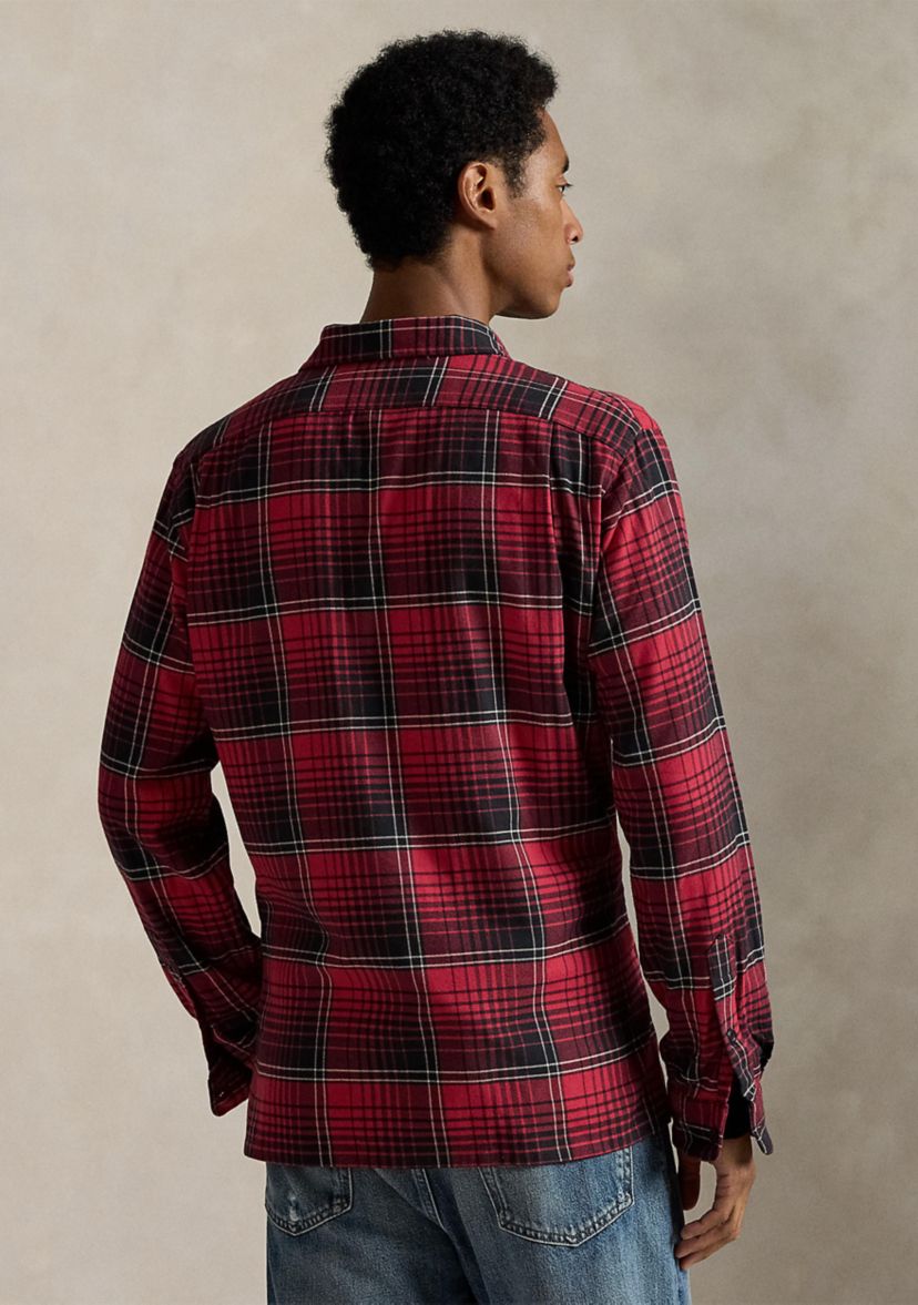 Mens Classic Fit Plaid Performance Camp Shirt