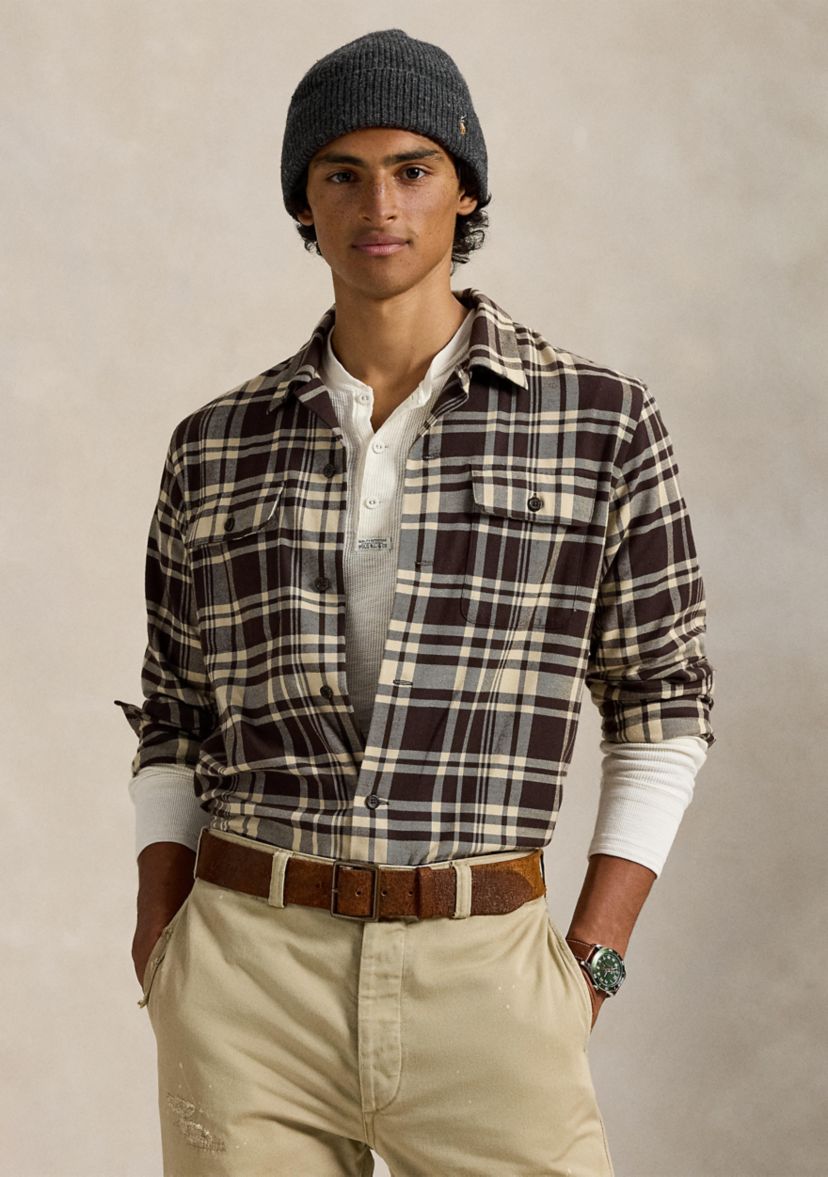 Classic Fit Plaid Performance Camp Shirt