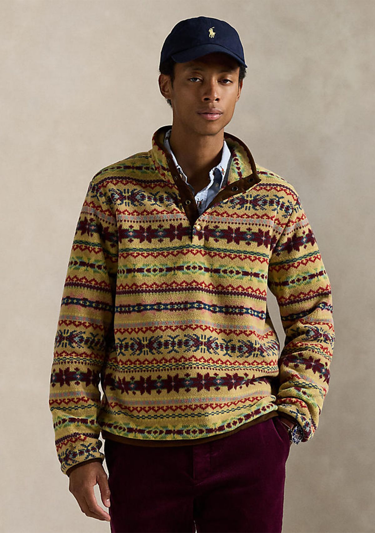 Fair Isle–Inspired Fleece Pullover
