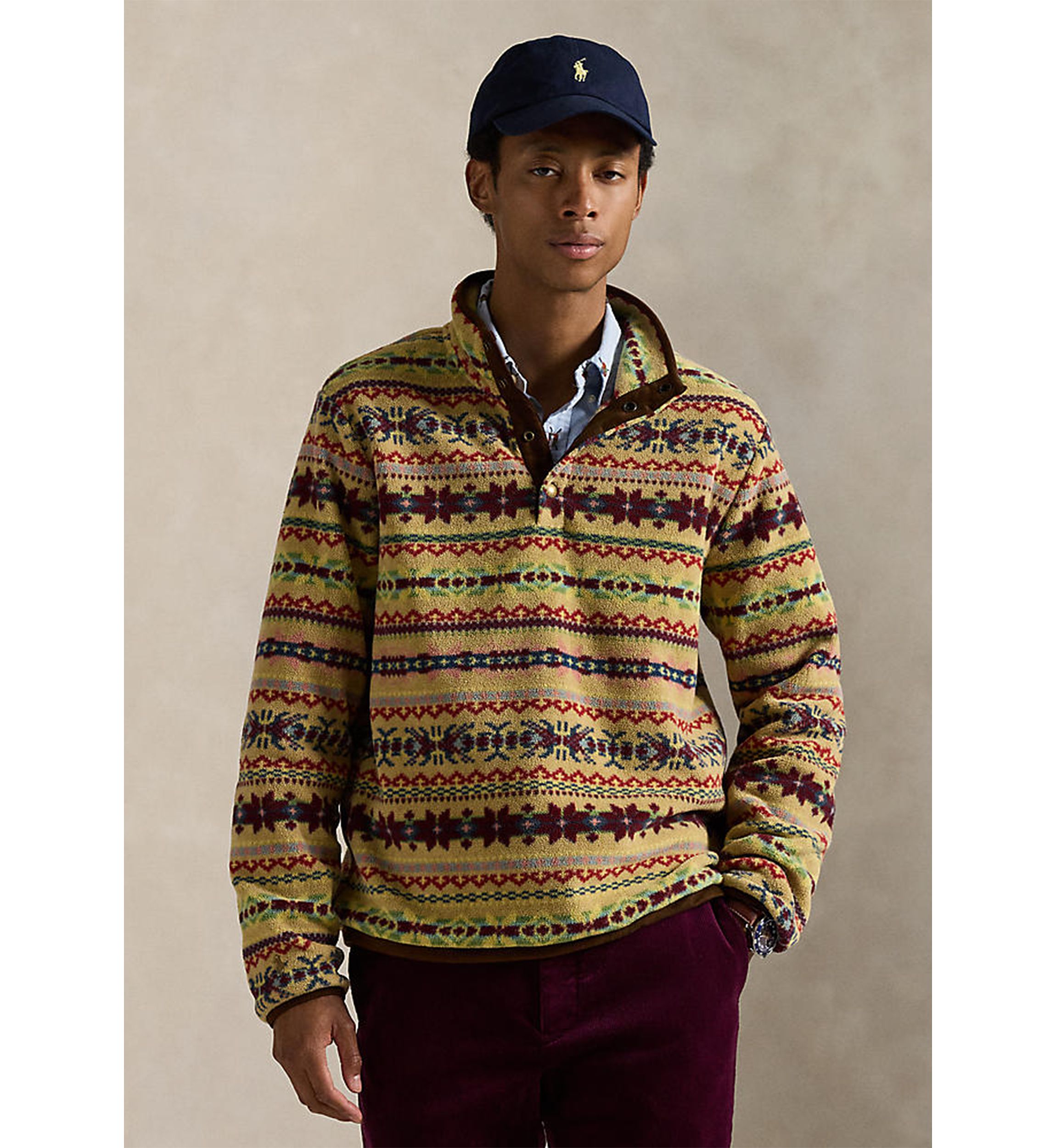 Fair Isle–Inspired Fleece Pullover