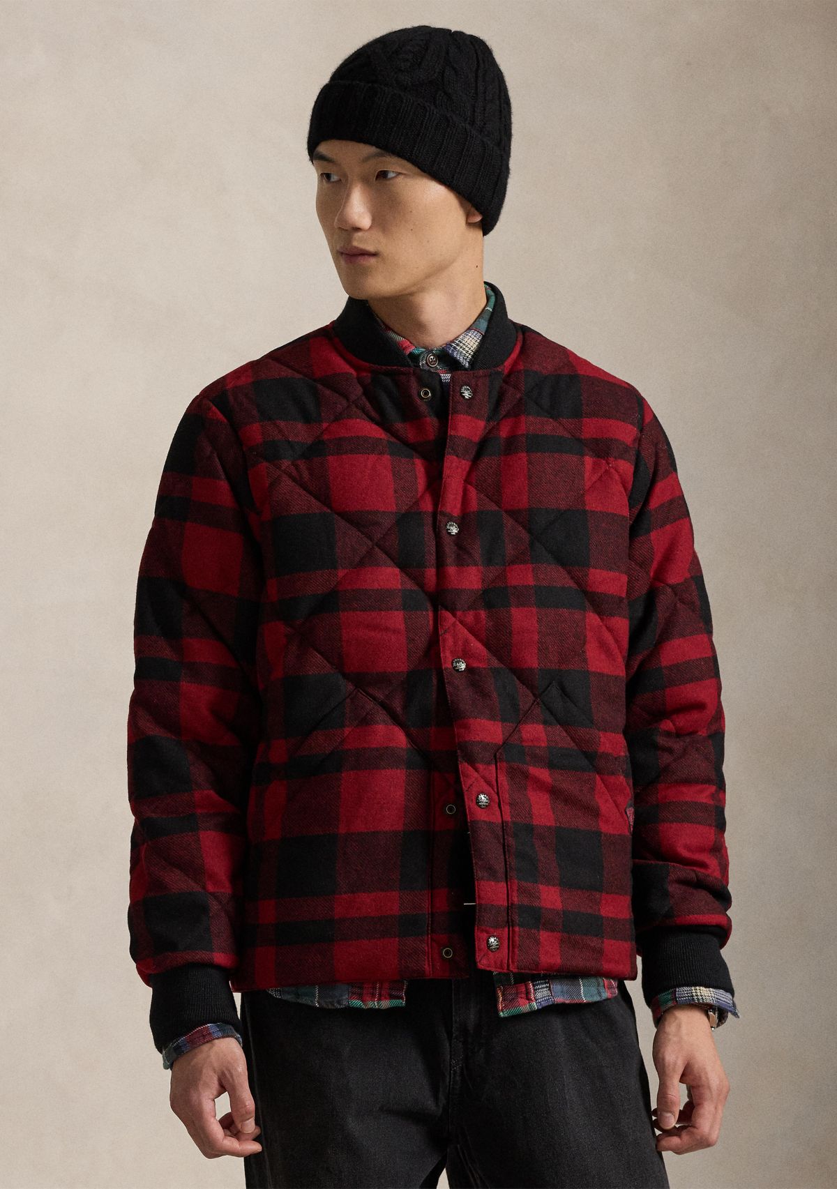 Mens Buffalo Check Wool-Blend Jacket