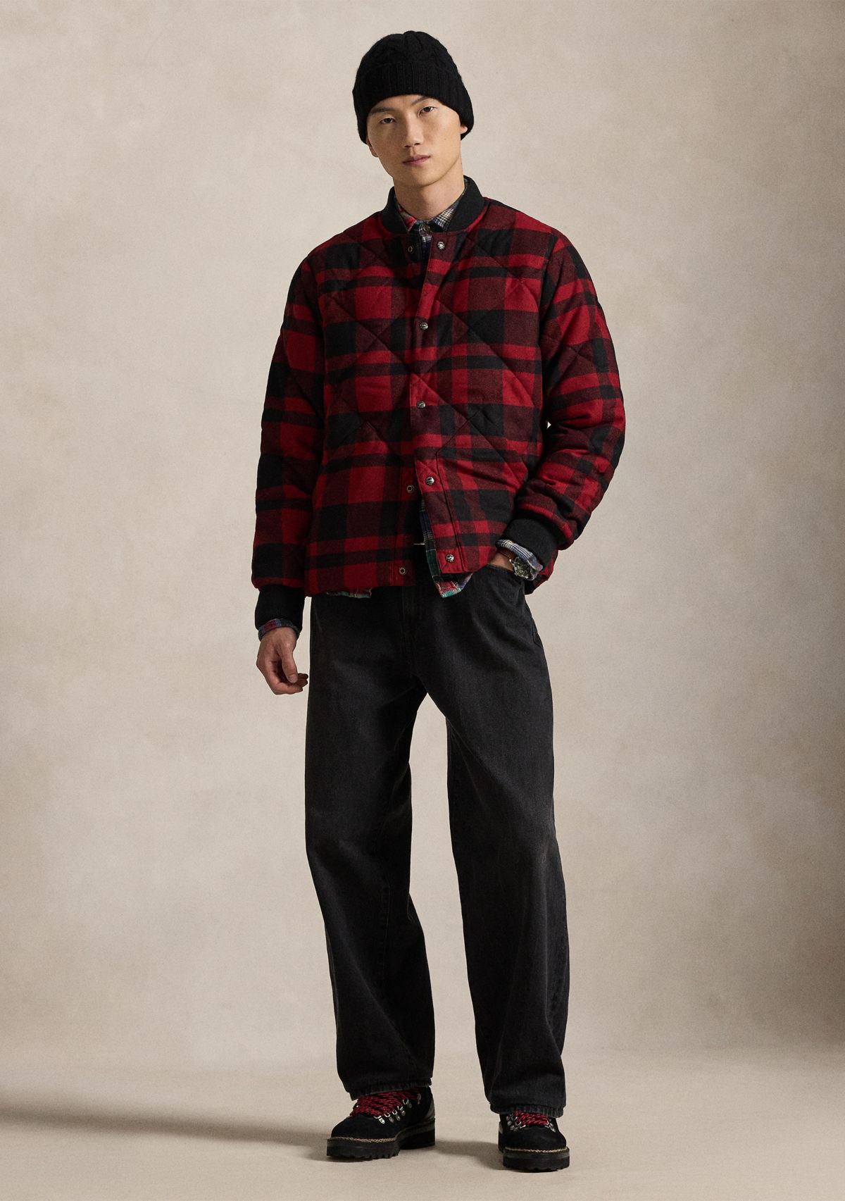 Mens Buffalo Check Wool-Blend Jacket