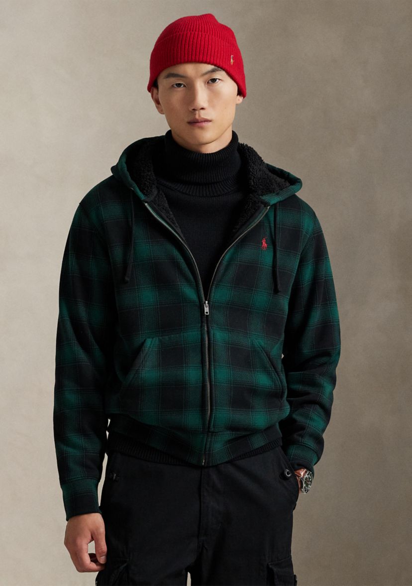 Plaid Fleece Full-Zip Hoodie