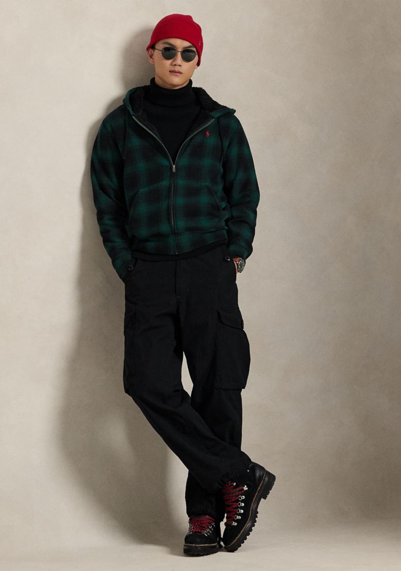 Plaid Fleece Full-Zip Hoodie