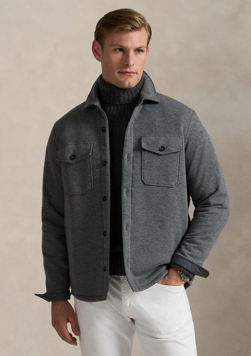 Double-Knit Mesh Shirt Jacket