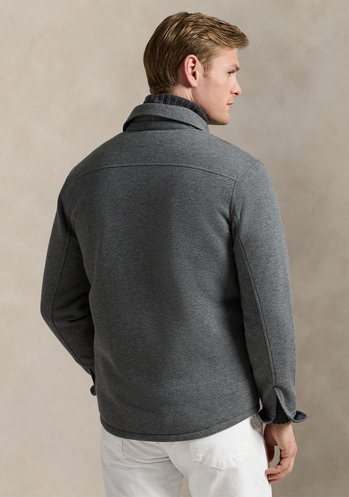 Double-Knit Mesh Shirt Jacket