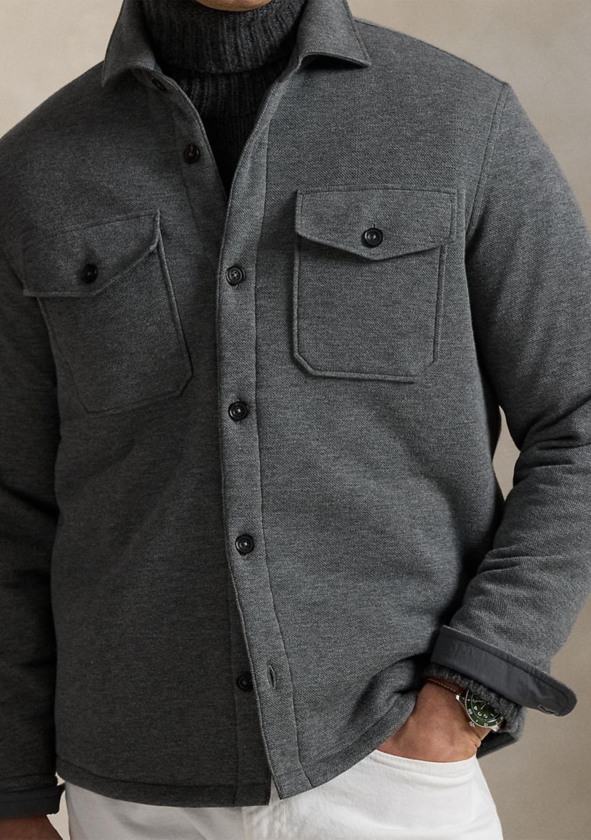 Double-Knit Mesh Shirt Jacket