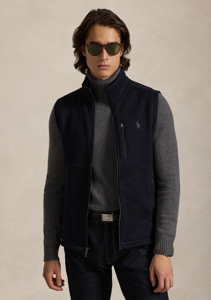 Brushed Fleece Mock Neck Vest