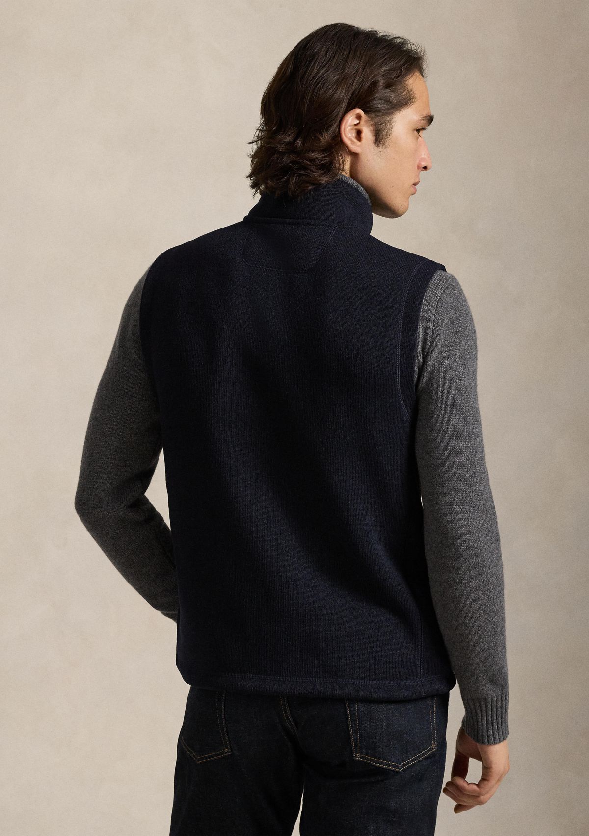 Brushed Fleece Mock Neck Vest