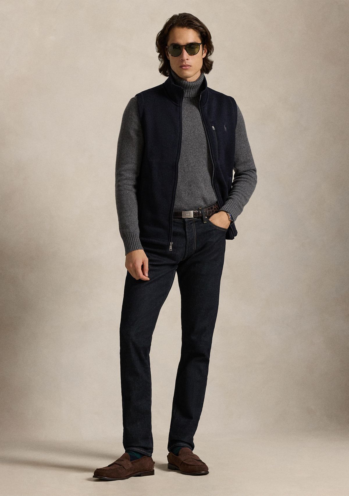 Brushed Fleece Mock Neck Vest
