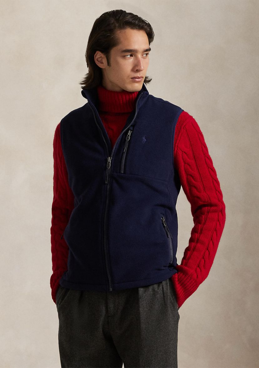 Brushed Fleece Mock neck Vest