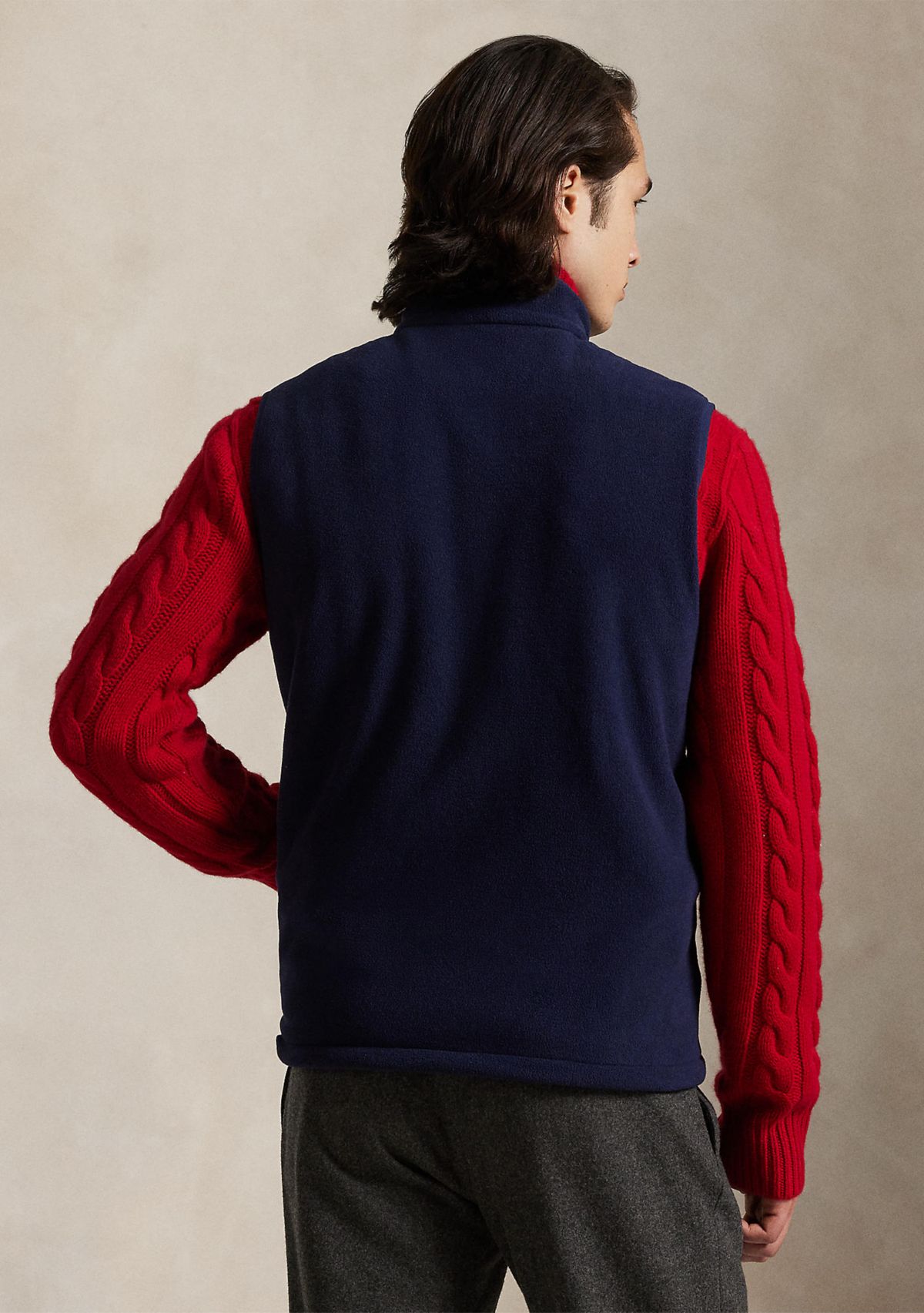 Brushed Fleece Mock neck Vest