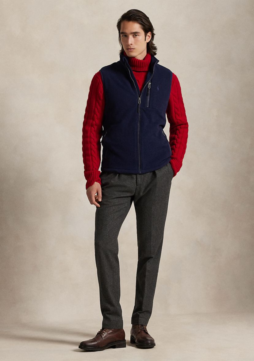 Brushed Fleece Mock neck Vest