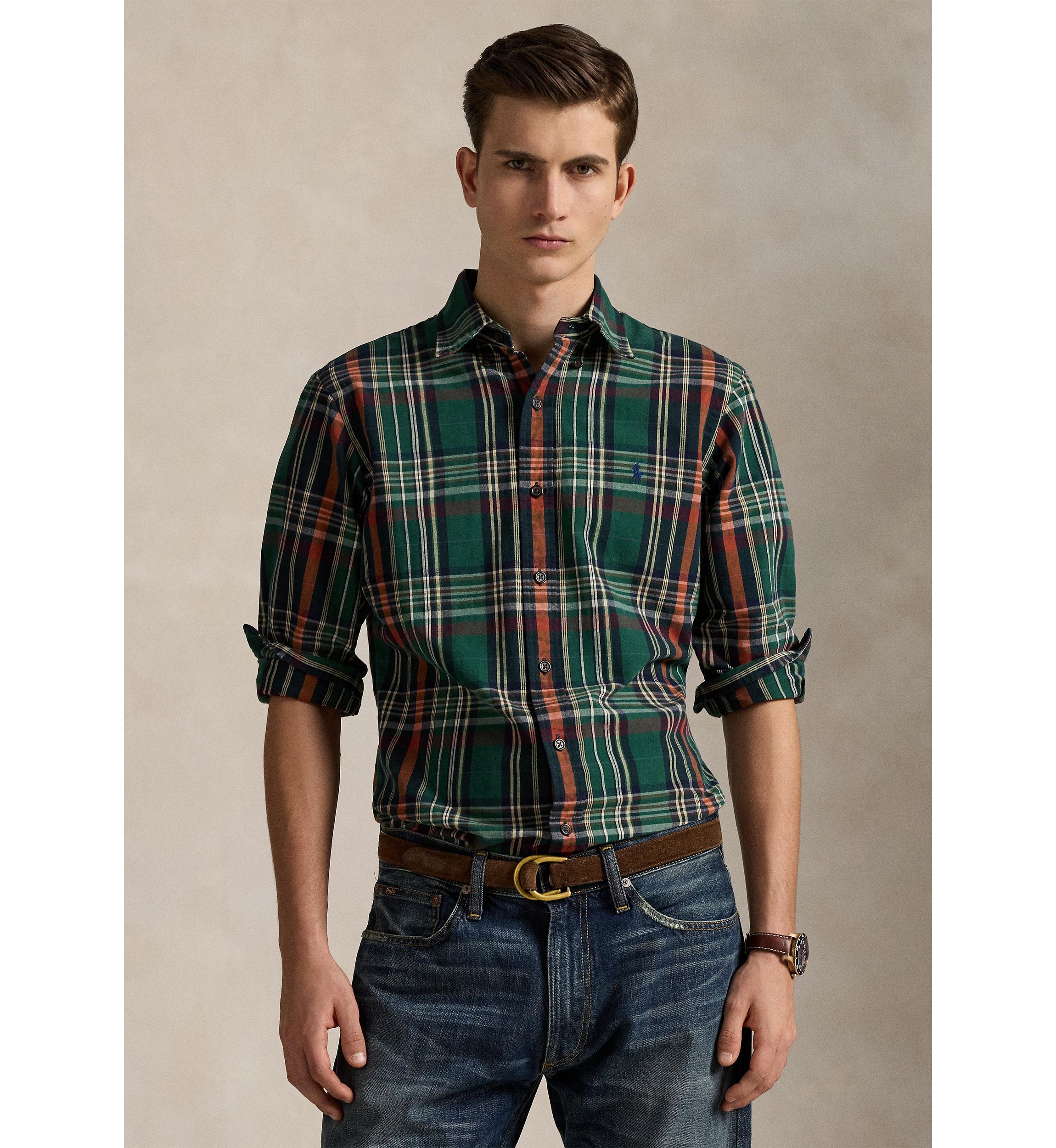 Classic Fit Plaid Oxford Shirt