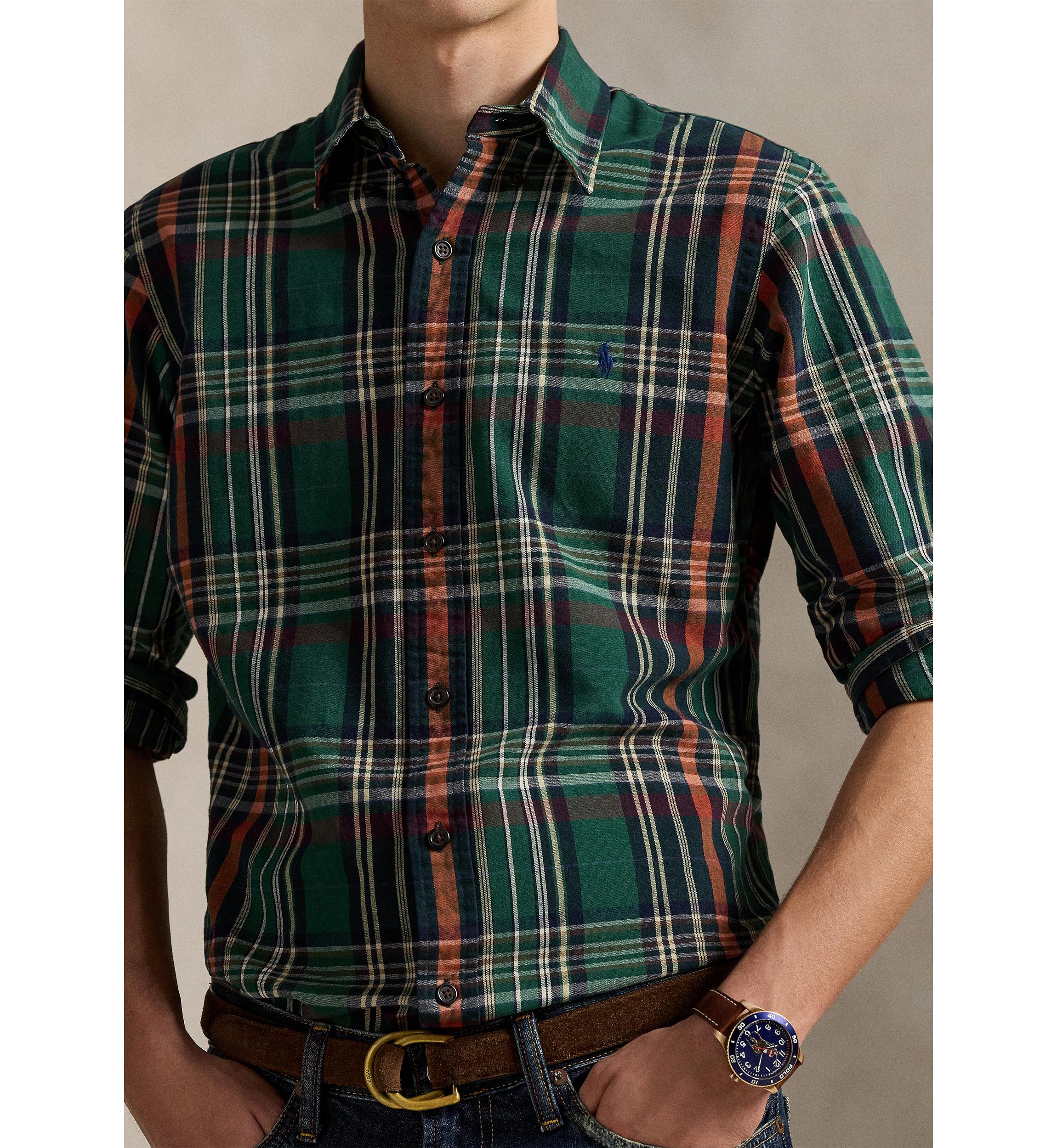 Classic Fit Plaid Oxford Shirt