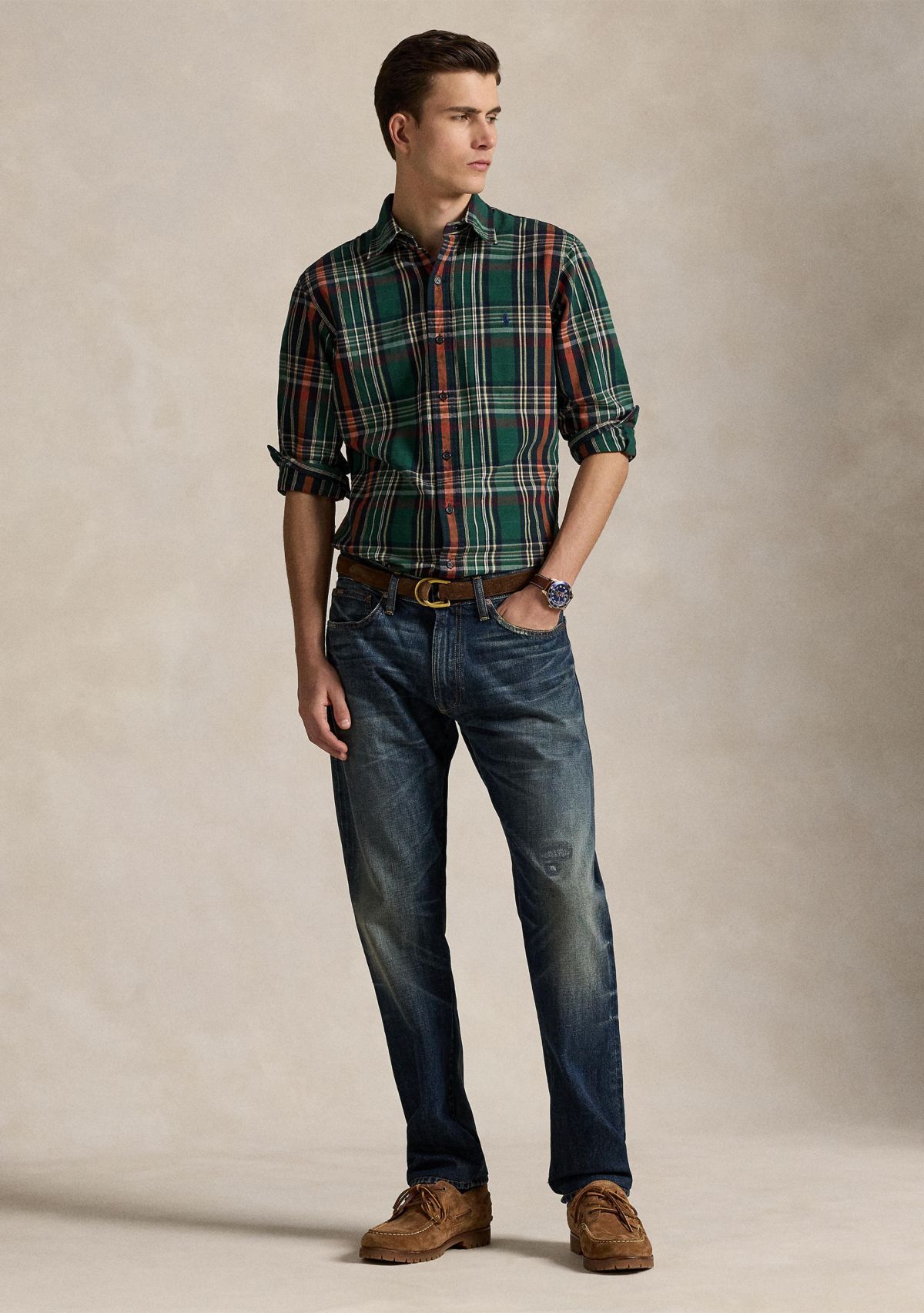 Classic Fit Plaid Oxford Shirt