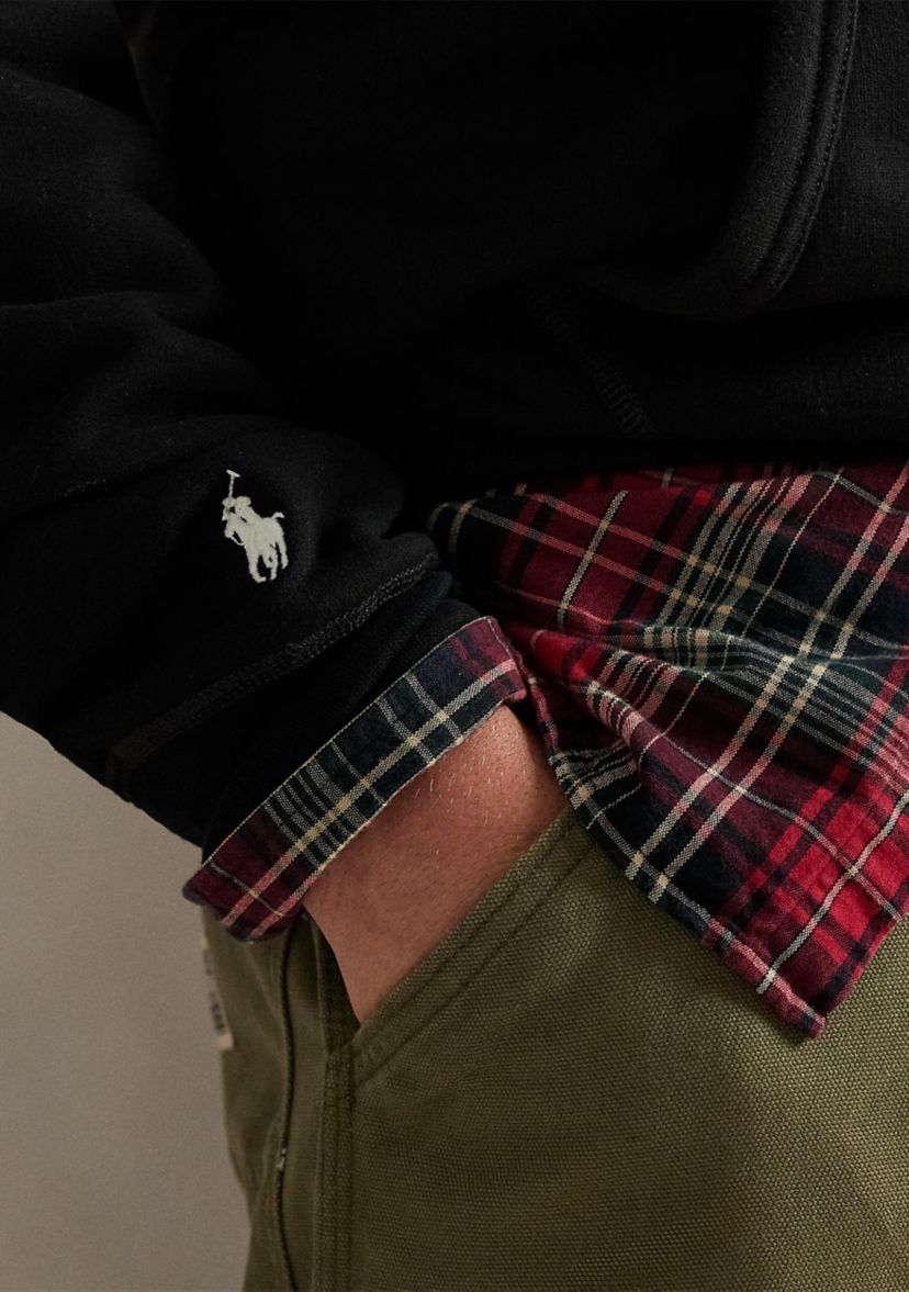 Fleece Plaid-Logo Hoodie