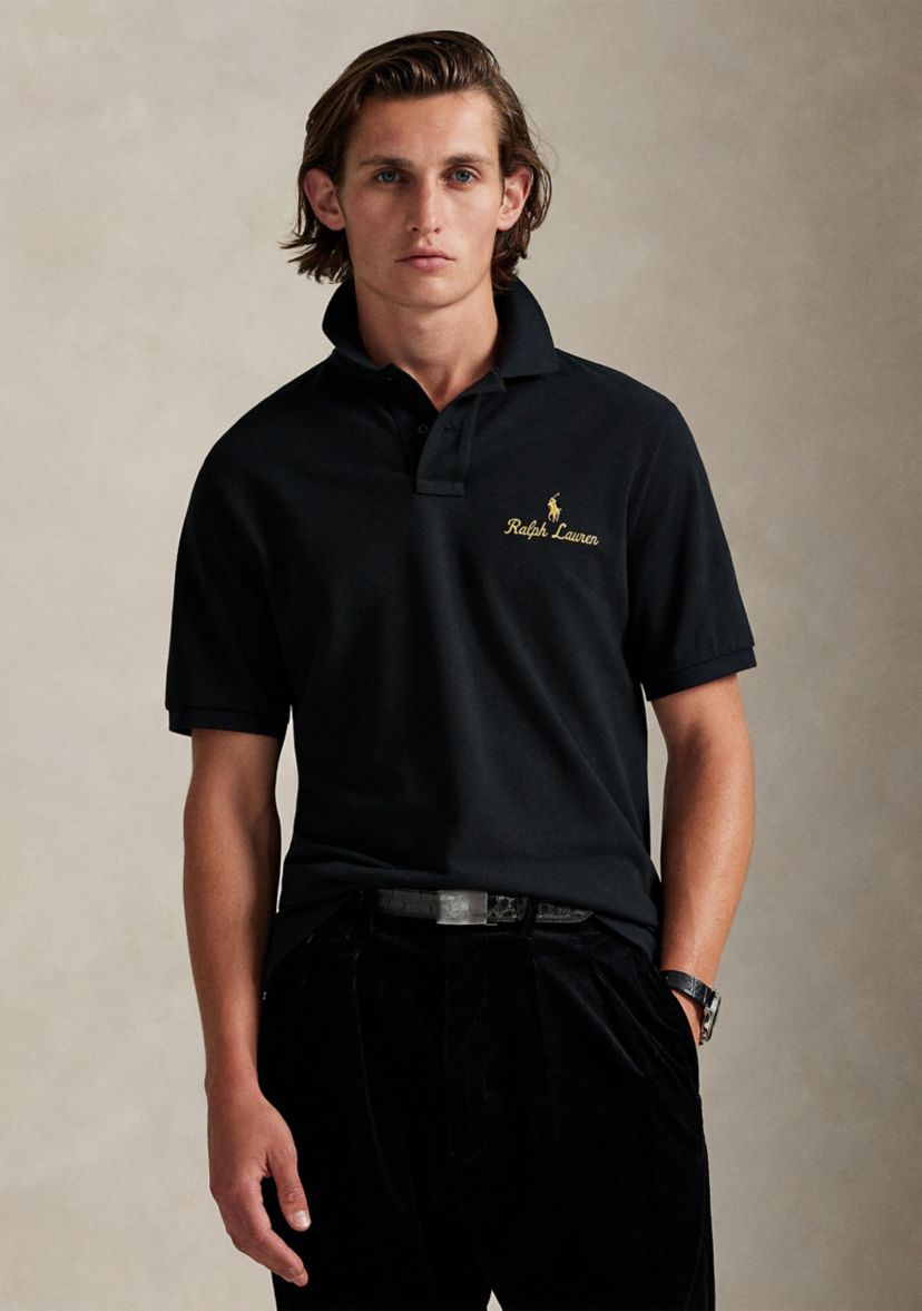 Classic Fit Logo Mesh Polo Shirt