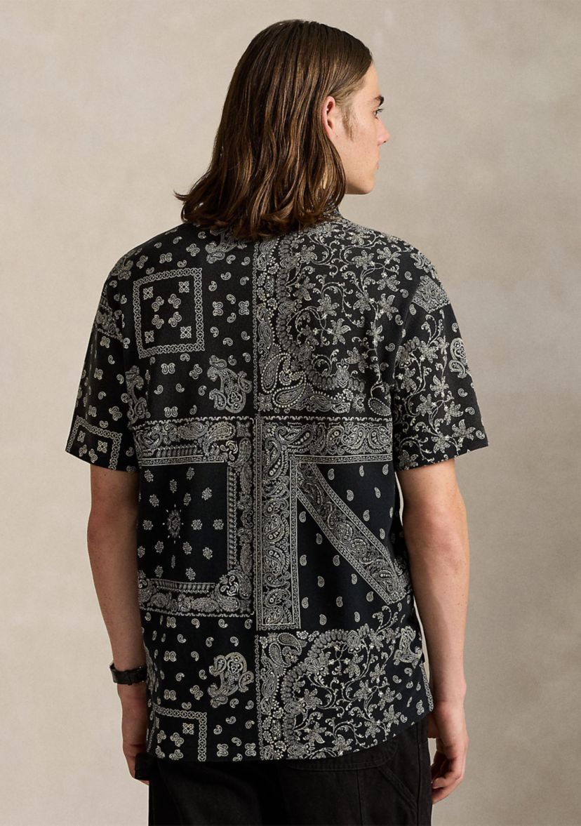 Classic Fit Bandanna Mesh Polo Shirt