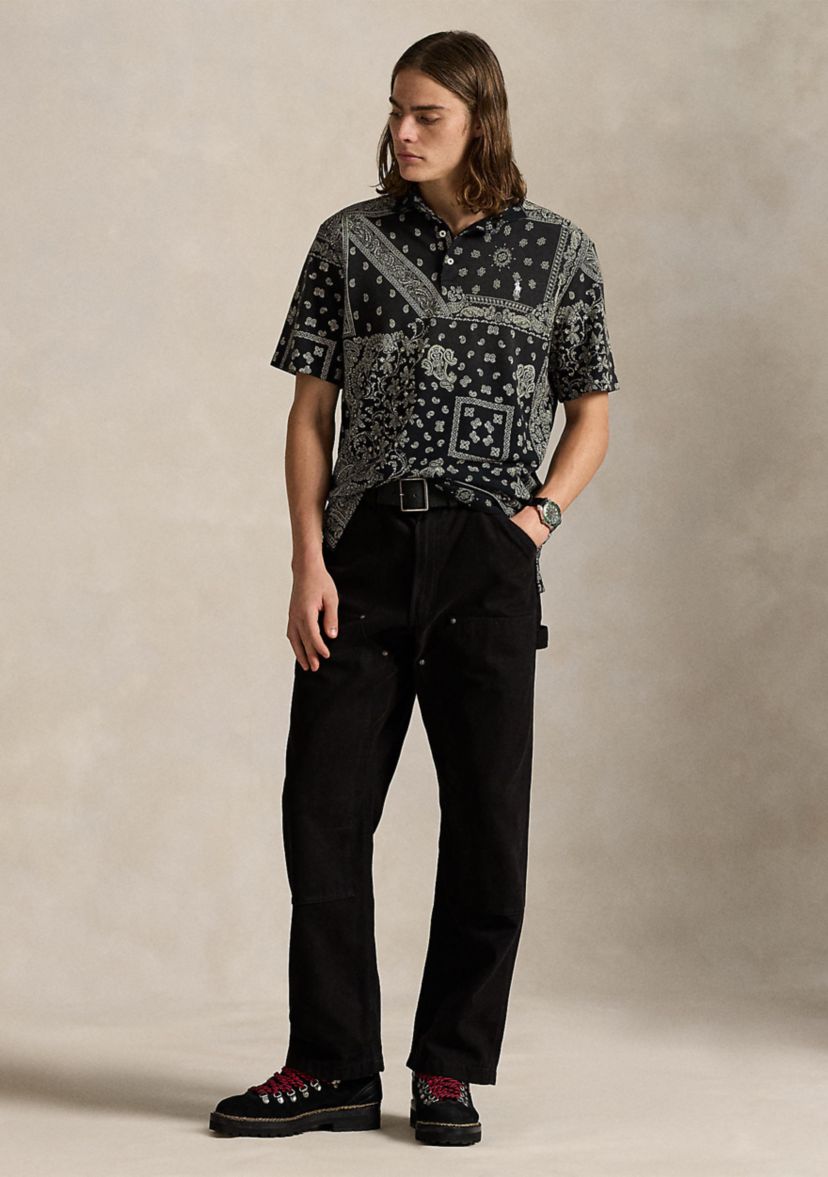 Classic Fit Bandanna Mesh Polo Shirt