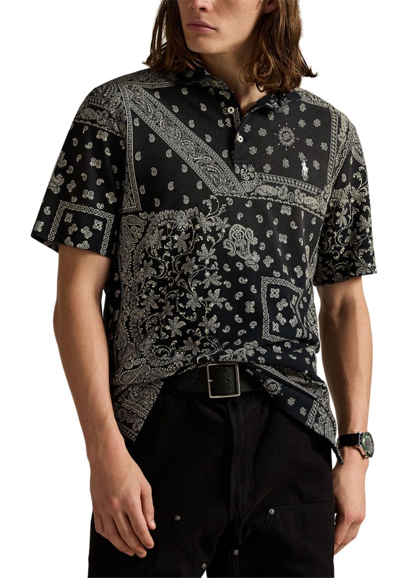 Classic Fit Bandanna Mesh Polo Shirt