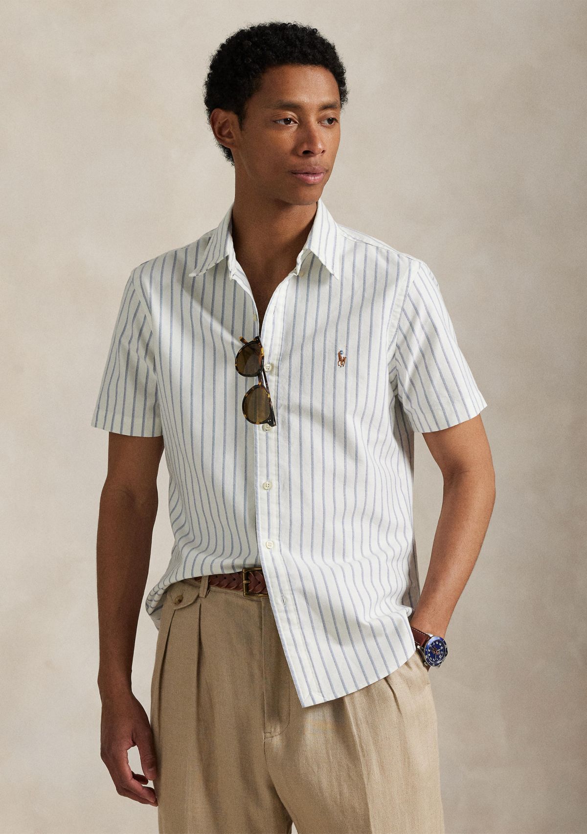 Classic Fit Striped Oxford Shirt