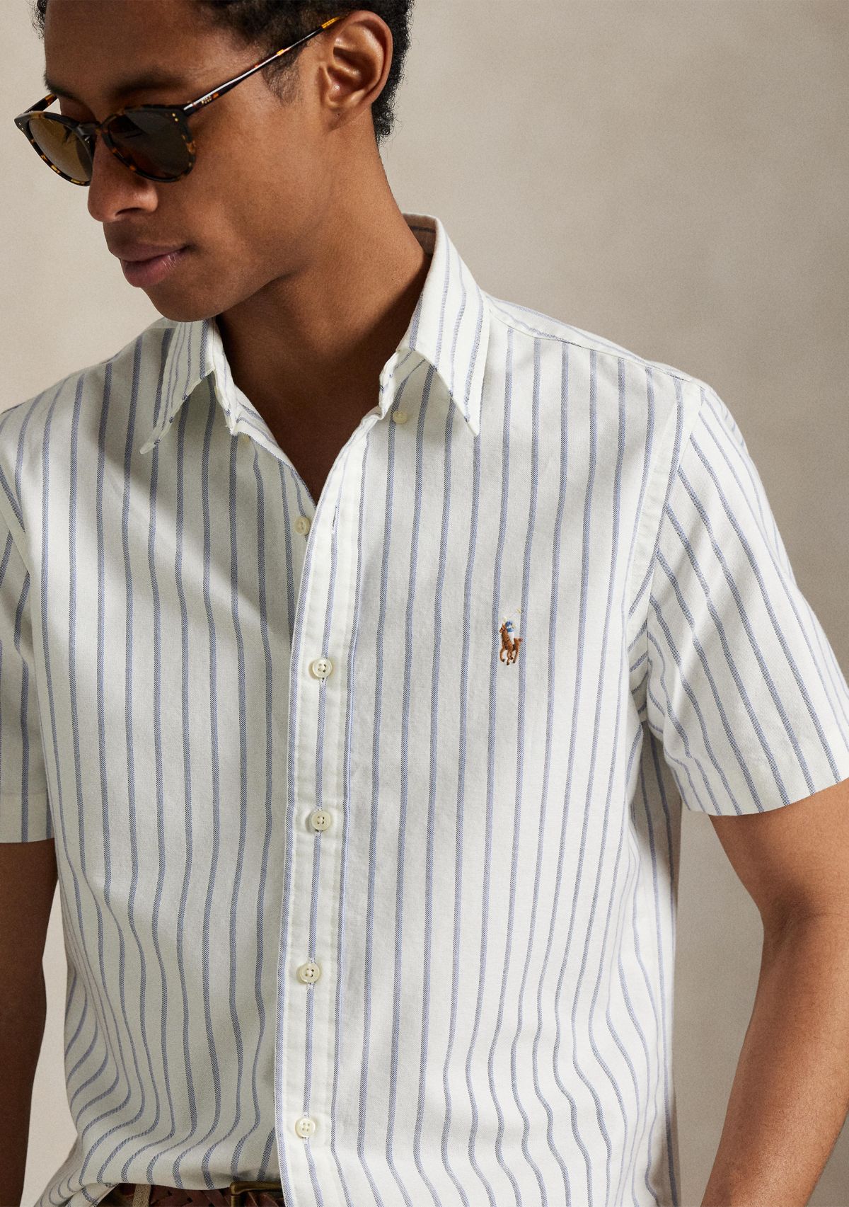 Classic Fit Striped Oxford Shirt