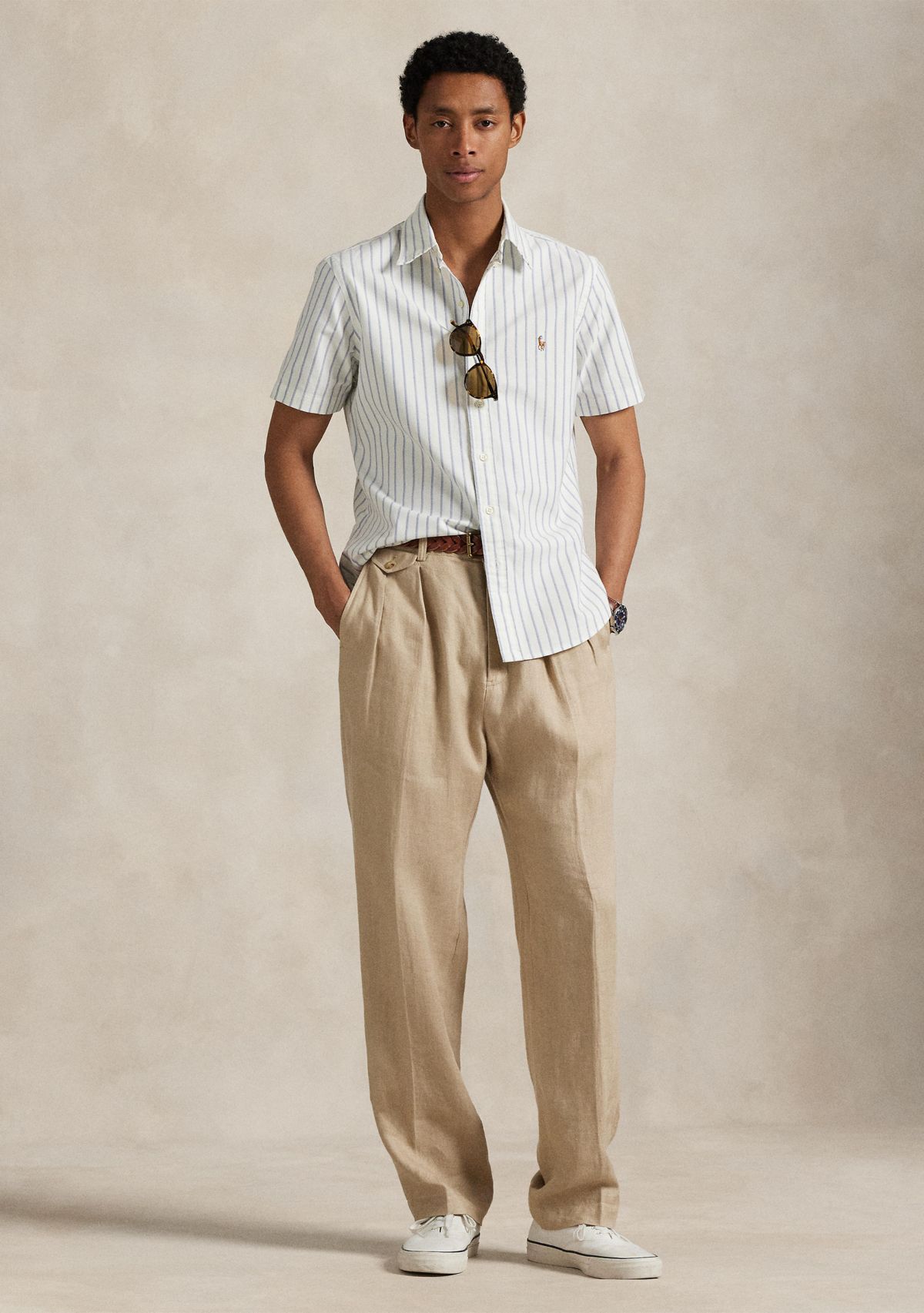 Classic Fit Striped Oxford Shirt