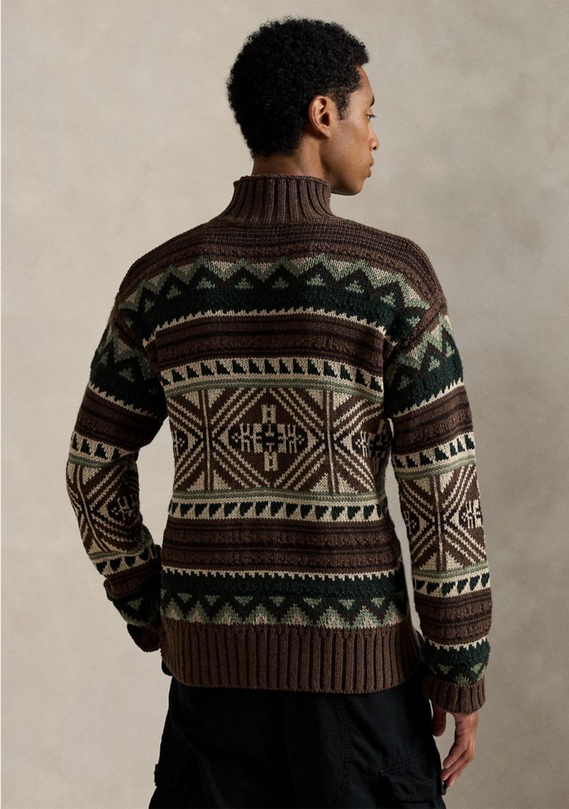 Geometric Cotton-Blend Sweater