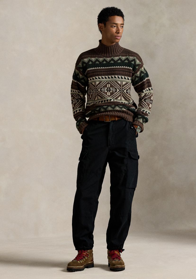 Geometric Cotton-Blend Sweater