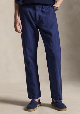 Polo Ralph Lauren Men's Bedford Classic Fit Linen-Cotton Pants, Navy Blue, 36 x 32