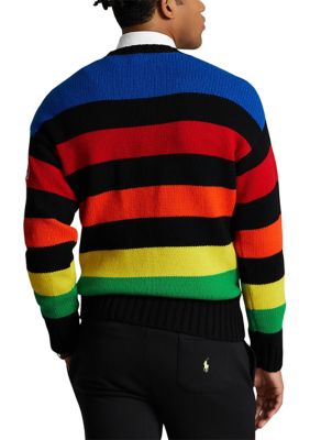 Polo Ralph Lauren Logo Striped Wool Blend Sweater belk