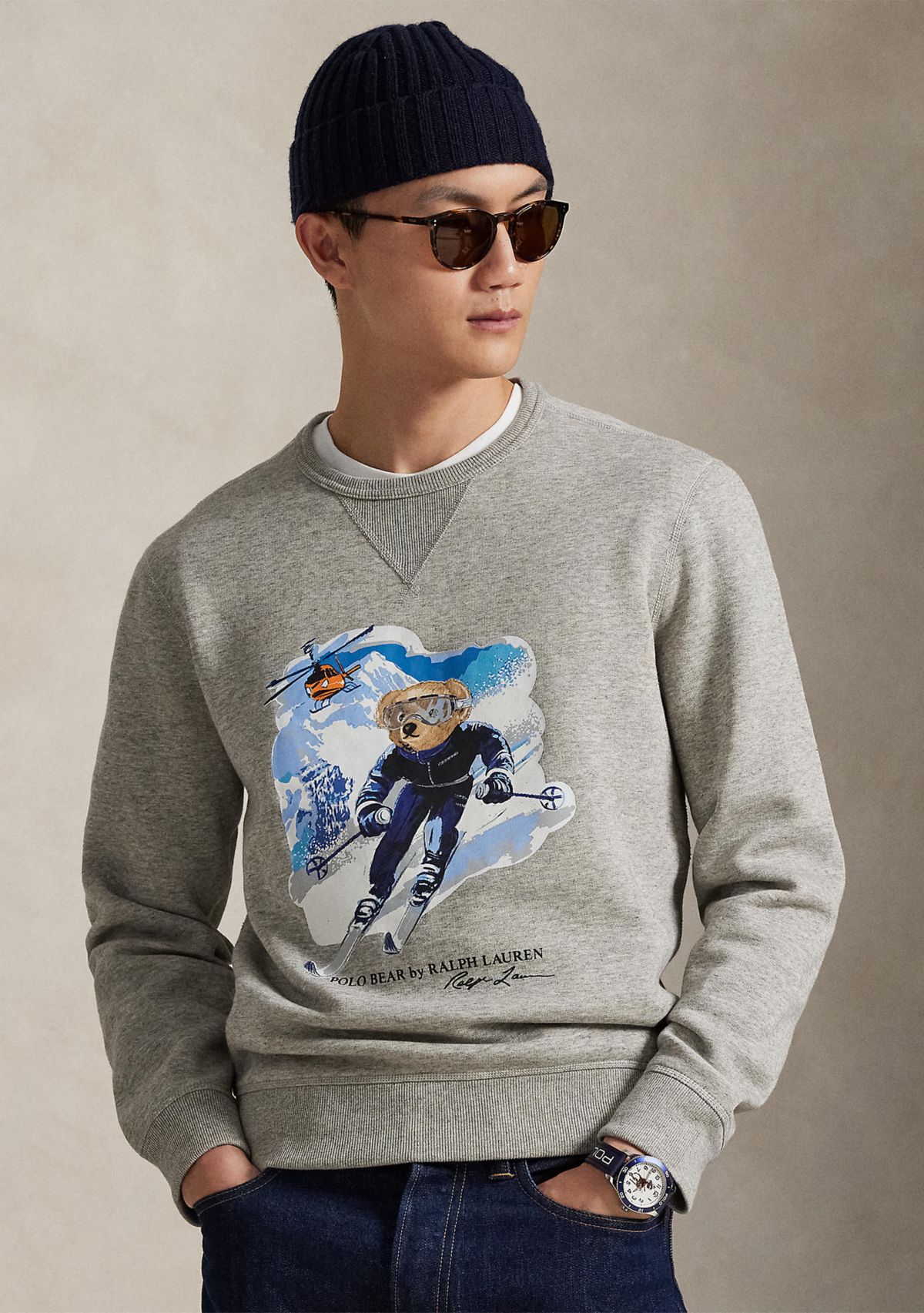 Mens Polo Bear Fleece Sweatshirt
