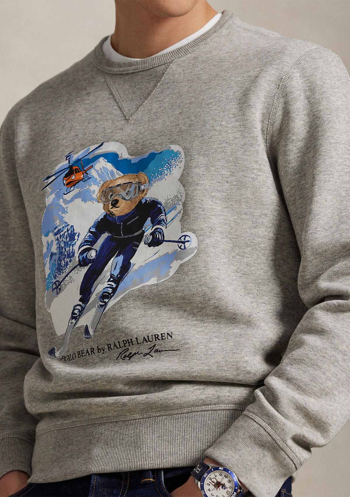 Mens Polo Bear Fleece Sweatshirt