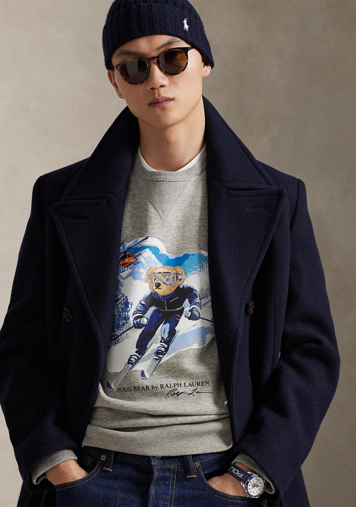 Mens Polo Bear Fleece Sweatshirt