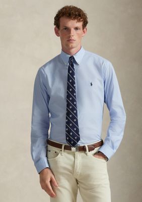 Polo Ralph Lauren Men's Classic Fit Stretch Poplin Shirt, Blue, XL