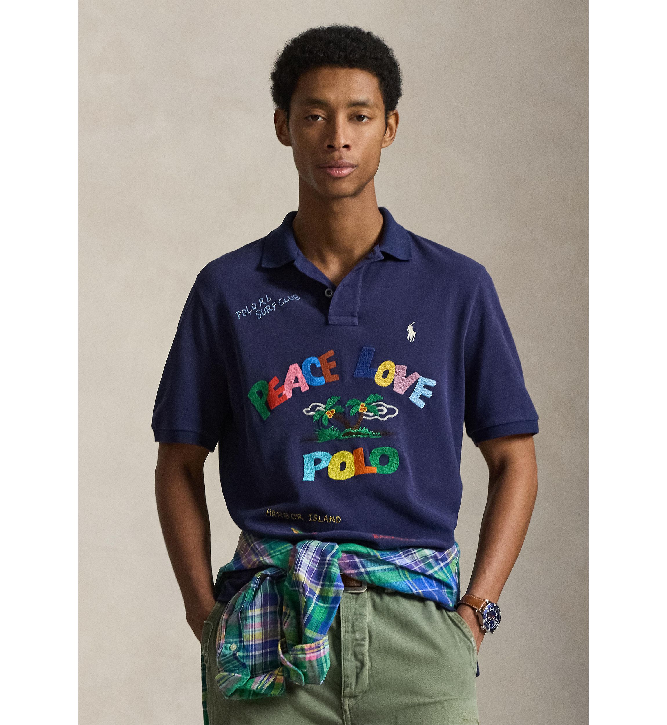 Polo by Ralph Lauren ラグビーボール Polo Ralph Lauren Men's Classic Fit Peace Love Polo Shirt | Belk