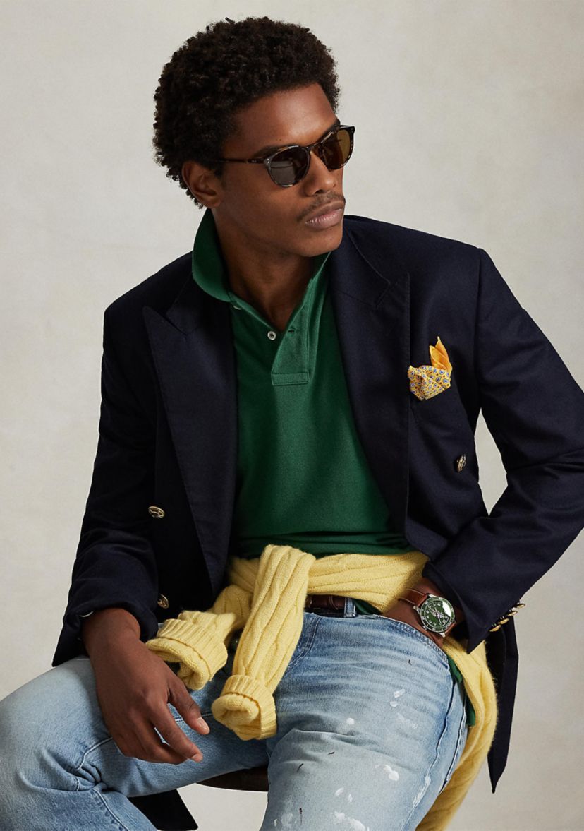 Mens Classic Fit Polo Bear Mesh Polo Shirt