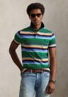 Classic Fit Striped Mesh Polo Shirt