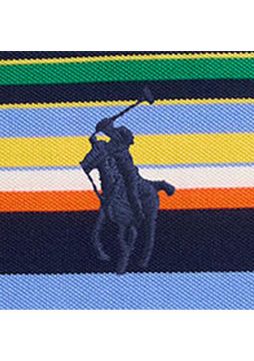 Classic Fit Striped Mesh Polo Shirt